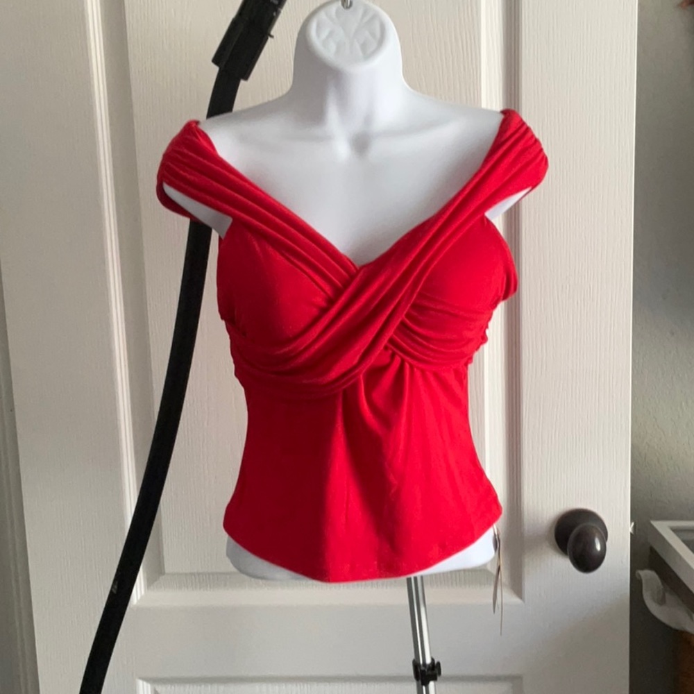 OGL Red Off-Shoulder Tank Top